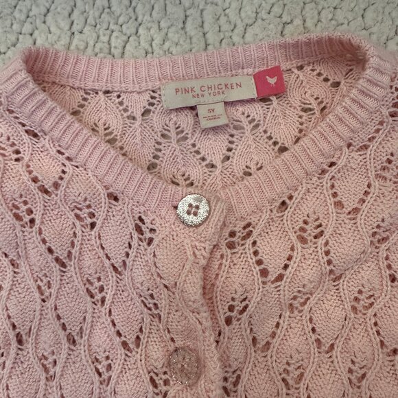 Pink Chicken Pink Cardigan Sweater 5Y - Picture 2 of 3